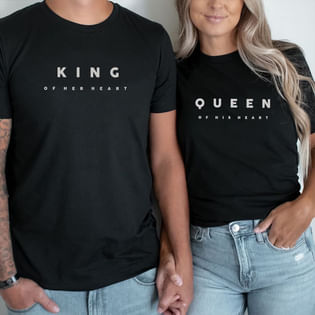 Black King N Queen Couple Tshirts