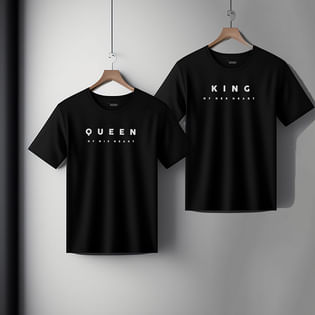 Black King N Queen Couple Tshirts
