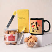 Buy Black Mug Almond Cookies N Tea For Valentines Day