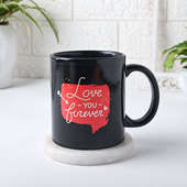 One Personalised Black Ceramic Mug For Valentine