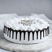 Side View of Black White Delight Mothers Day Cake