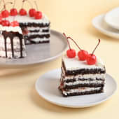 Top view of Cherry Topped Black Forest Cake