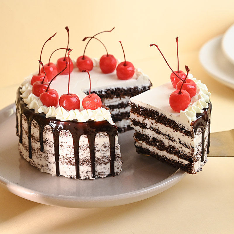 Cherry Topped Black Forest Cake