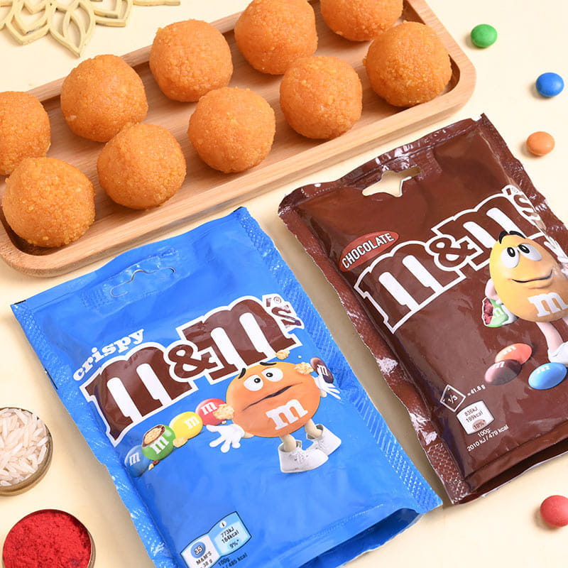 Sacred Divine Rakhi Duo With Sweet Treats