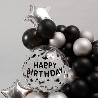 Happy Birthday: Blimey Black Bday Balloons