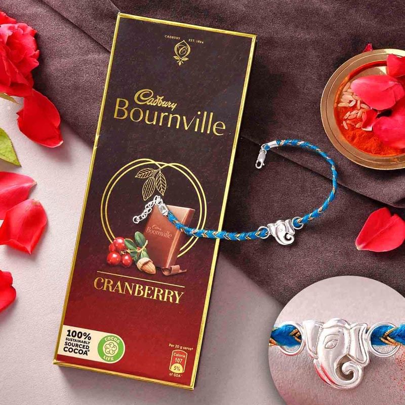 Blissful Ganesha Rakhi With Chocolate