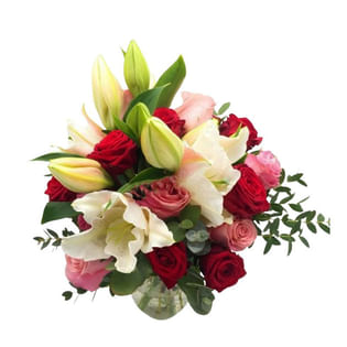 Blissful Rose And Lily Elegance