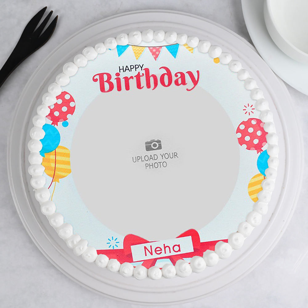 Birthday Photo Cake - Top View