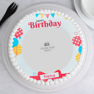 Birthday Photo Cake - Top View