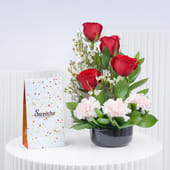 Blooming Bouquet With Teddy N Chocolates