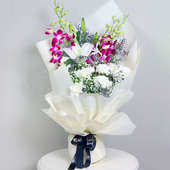 Blooming Delicacies - Bouquet of 18 Mixed Flowers in White Paper Packing