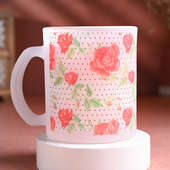 Blooming Scarlet Roses Frosted Mug