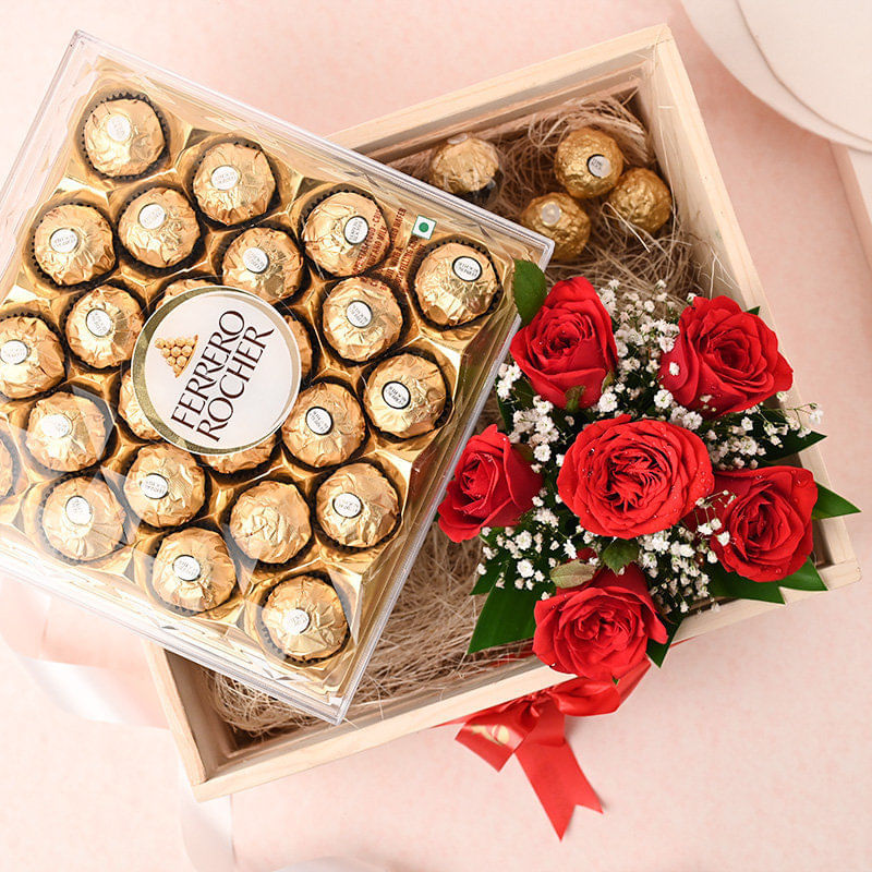 Roses And Chocolates Gift Elegance