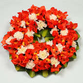 Wreath Arrangement of Glads and Carnations