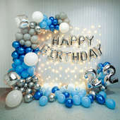 Blue Balloon Birthday Decor