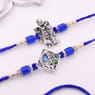Blue Bead Krishna Divine Rakhi Duo-Aus