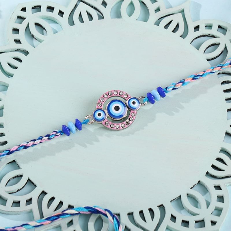 Blue Beaded Evil Eye Rakhi