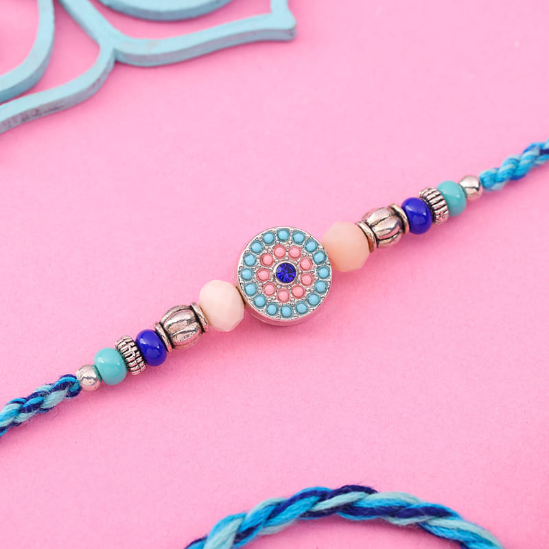 Blue Beaded Evil Eye Rakhi