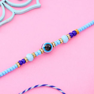 Blue Beadedchic Evil Eye Rakhi