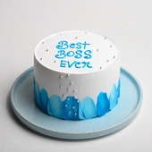 Blue Boss Day Cake With Vanilla Sprinkles