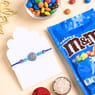Blue Designer Rakhi With Chocolates