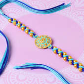 Order Blue Designer Stone Rakhi Online