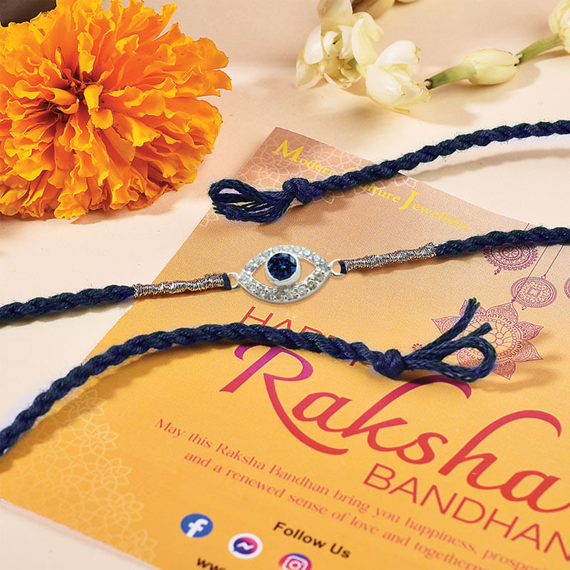 Blue Evil Eye 925 Sterling Silver Rakhi