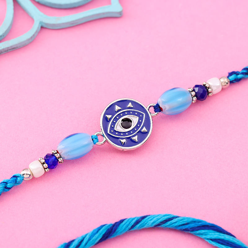 Blue Evil Eye Beaded Rakhi