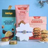 Blue Evil Eye Rakhi With Nutty N Sweet Treats