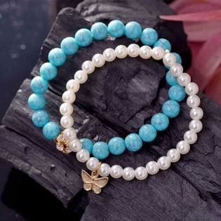 Blue N White Chain Bracelet : Best Gifts for friends