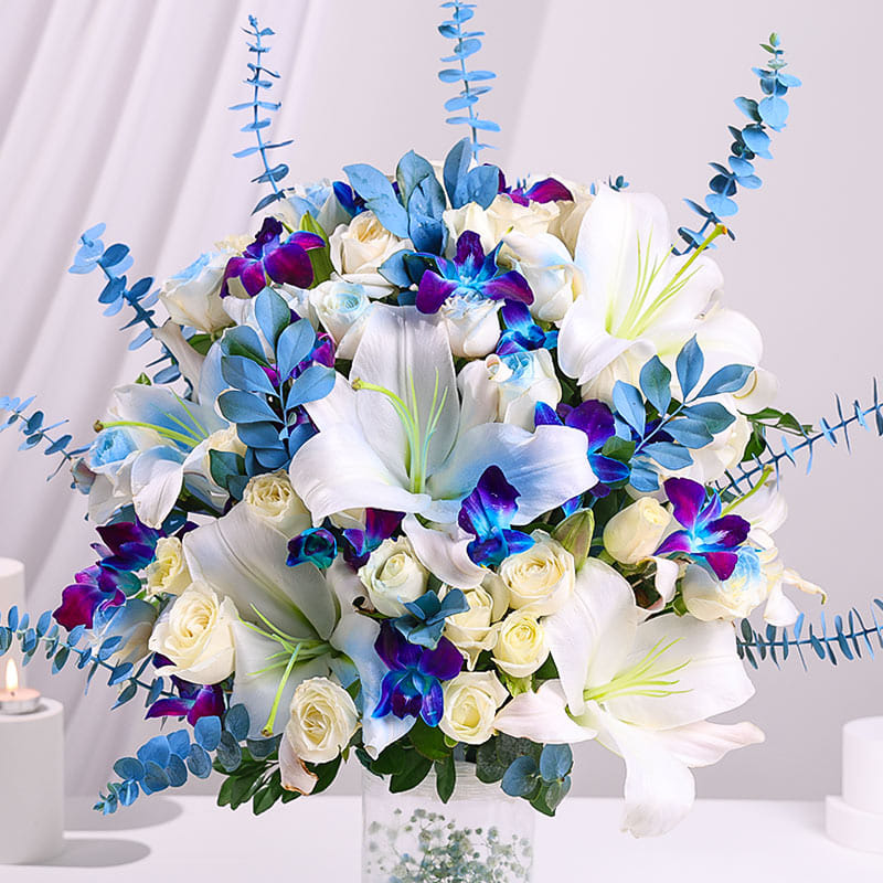 Blue N White Lily Elegance
