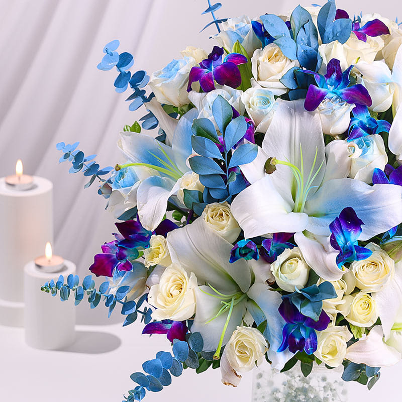 Blue N White Lily Elegance