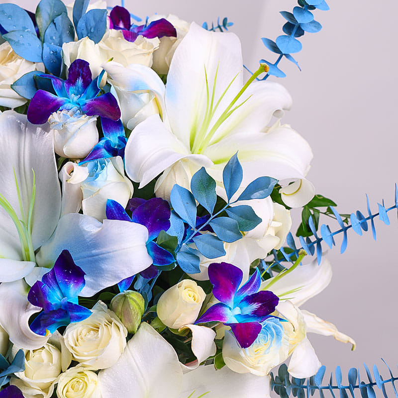 Blue N White Lily Elegance