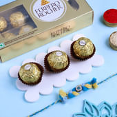 Blue N Yellow Evil Eye Kids Rakhi With Chocolates