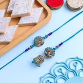 Blue Peacock Bhai Bhabhi Rakhis N Kaju Katli