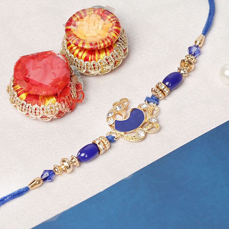 Blue Peacock Rakhi for Brother