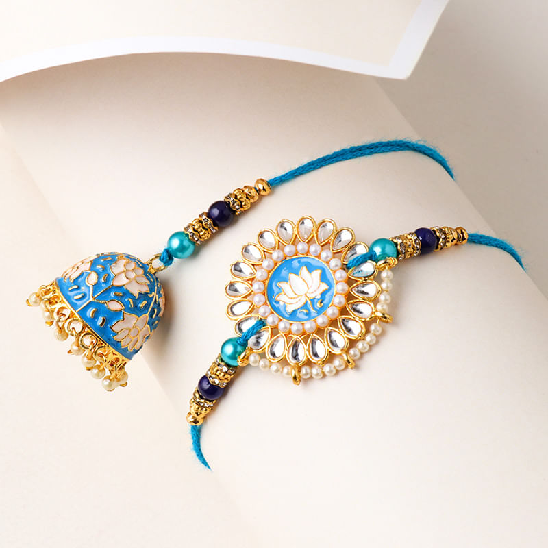 Blue Pearls Bhaiya Bhabhi Rakhi