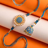 Buy Blue Pearls Bhaiya Bhabhi Rakhi For Bhaiya bhabhi - Lumba Rakhi