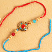 Blue Red Circular Dial Rakhi