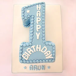 Blue Starry 1st B'day Cream Cake