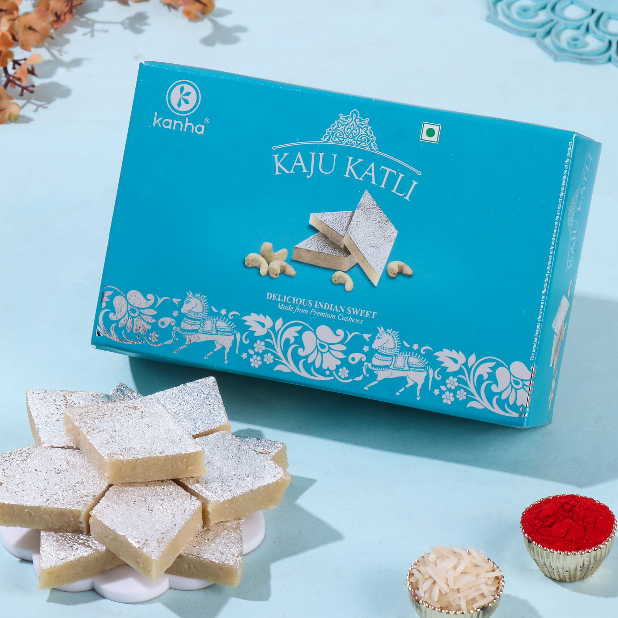Blue Stone Bhai Bhabhi Rakhis With Gourmet Treats