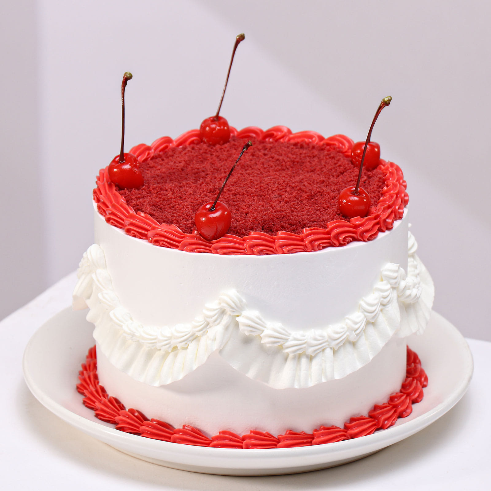 Blush Blooms N Red Velvet Cake Combo