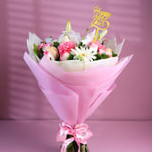 Blush Elegance New Year Flower Bouquet