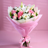 Blush Elegance New Year Flower Bouquet