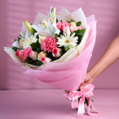 Blush Elegance New Year Flower Bouquet