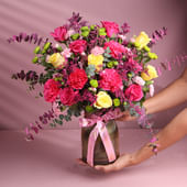 Blush N Bloom In A Golden Vase