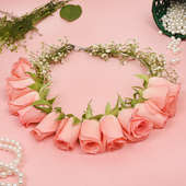 Blush Pink Rosal Tiara - Fresh Flower Tiara of Pink Roses