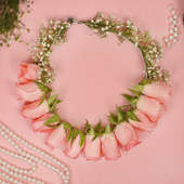 Rosal Tiara - Fresh Flower Tiara of Pink Roses
