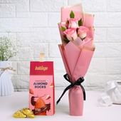 Blush Pink Roses With Almond Rocks