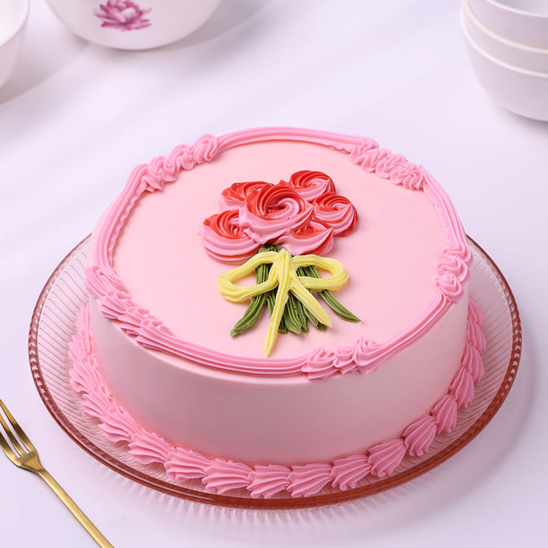 Blush Rose Bouquet Cake